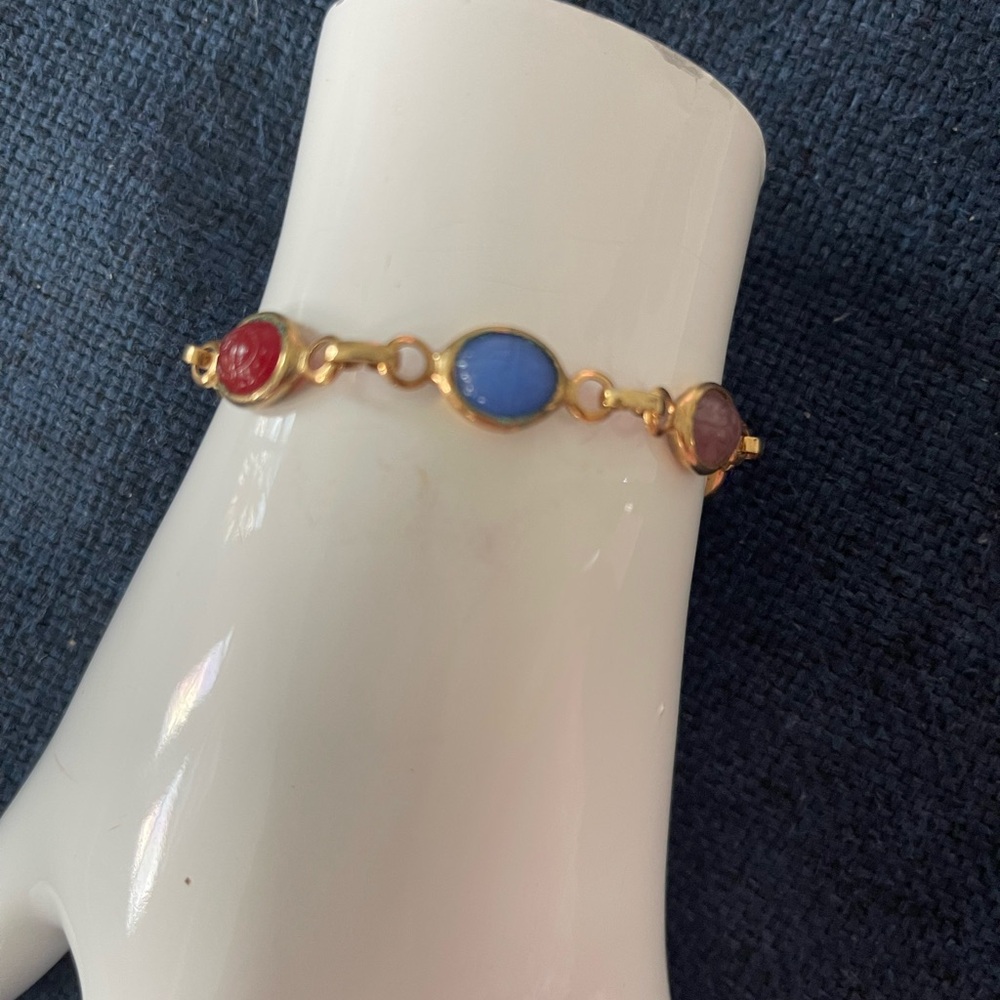 Vintage scarab bracelet 12K gold filled - Picture 3 of 9